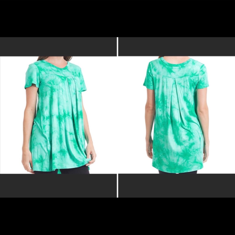 🆕 Come Together CA Green Pleated Tunic/Long Tee - Picture 2 of 7